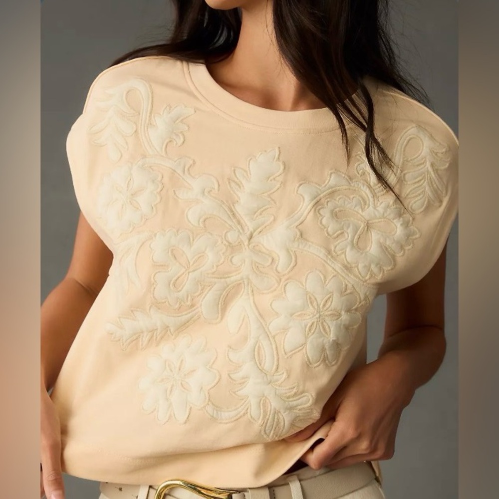 Anthropologie Appliqué Muscle Tee